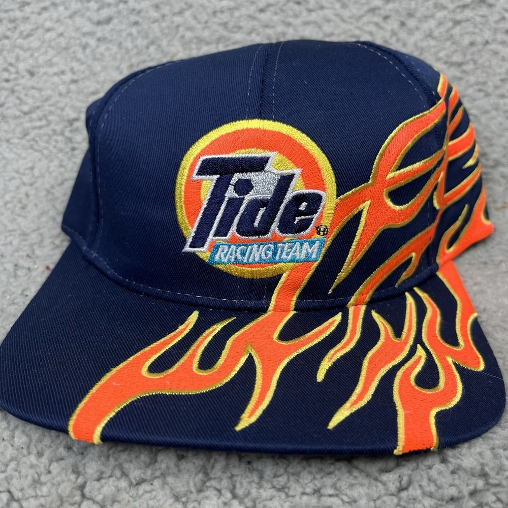 Vintage 1998 Tide Racing‎ Team Flames Hat Adjustable Strap Cap
